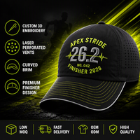 Casquette de course Marathon personnalisée OEM, broderie 3D, sergé Oxford, unisexe, maille respirante, réglable, pour événements sportifs, direct usine