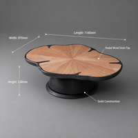 Ensemble de tables basses en bois minimalistes en forme de pétale pour chambre à coucher et salon