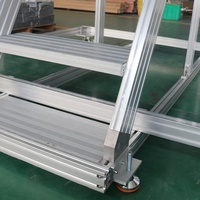 Plateforme de travail industrielle en aluminium sur mesure, chariot à marches en aluminium, système de plateforme de travail, échelle avec main courante