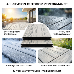 Revêtement de terrasse en PVC imperméable, ignifuge et écologique, texture 3D en relief, surface antidérapante, sans danger pour les pieds nus, garantie de plus de 5 ans - Product Image 3