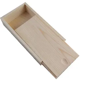 Geschenk box aus Holz für Weinflaschen Holz verpackungs box Benutzer definierte unfertige Holzkisten mit Schiebe deckel
