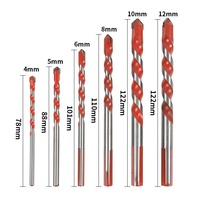 Jeu de forets hélicoïdaux multifonctionnels en carbure de tungstène HSS 4-12 mm pour la perforation et le sciage de carreaux de céramique, béton, verre et métal