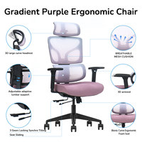 Chaise de bureau ergonomique de conception moderne, fauteuil inclinable en maille dégradée, chaise pivotante réglable pour le travail, chaise de bureau EXECUT, Silla Oficina