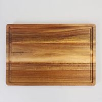 Planche à découper en bois d'acacia grand format LFGB FSC, plateau de service pour charcuterie, plateau de découpe, planche de boucher pour barbecue et dinde