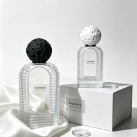 Botol Parfum Unik Baru 50ml Botol Parfum Kaca Tebal Hitam Botol Parfum Kosong Dengan Kemasan Kotak