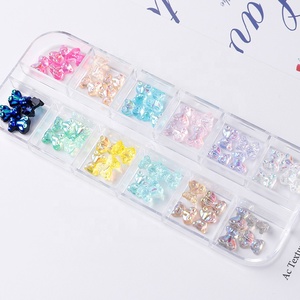 12 Rejillas con Lindos Ositos y Lazo de Aurora Colorido, Adorno Kawaii para <span class=keywords><strong>Uñas</strong></span> - Product Image 4