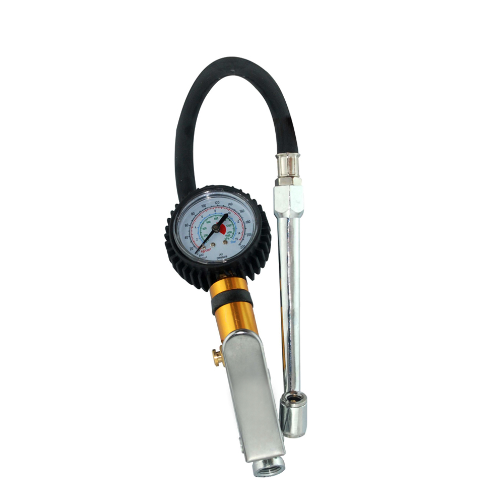 Dual head tire inflator air pressure gauge for vehicles