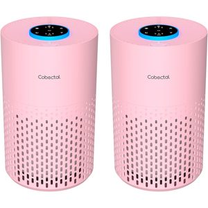Purificateur d'air Cobectal, lot de 2, rose, filtre 3-en-1, aromathérapie, mode sommeil, pour la maison, la chambre à coucher, jusqu'à 1050 pieds carrés - Product Image 1