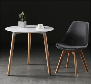 Juego de Comedor Redondo con Mesa y Sillas, Sillas con Asiento Blanco, Mesas y Sillas de Madera, Venta al por Mayor, Juego de Mesa de Comedor <span class=keywords><strong>Redonda</strong></span> Pequeña de Madera - Product Image 2