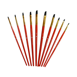 Pinceaux à manche en bois de cheveux en nylon de forme ronde 12 pièces pour la peinture à l'huile acrylique et à l'aquarelle de l'<span class=keywords><strong>artiste</strong></span> - Product Image 4