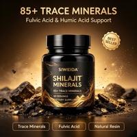 OEM Shilajit Pur Himalaya 85+ Minéraux Traces Acide Fulvique Acide Humique Énergie Soutien Immunitaire Complément 60 Portions