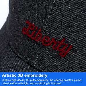 Custom Unisex Vintage Washed 100% Cotton Adjustable Classic <b>Black</b> Gray Baseball Cap Sports Caps Dat Hat with 3D Embroidered Logo - Product Image 3