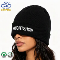Personnalisation OEM ODM, logo privé, bonnets en tricot jacquard chauds et décontractés avec revers pour un usage décontracté en hiver