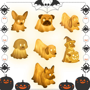 ของตกแต่งฮาโลวีน หมาผีเรืองแสงน่ารัก ไฟ LED ของประดับรูปสุนัข ของชำร่วยงานธีมสัตว์เลี้ยง ของตกแต่งบ้าน ของตกแต่งฮาโลวีนปี 2025 - Product Image 4