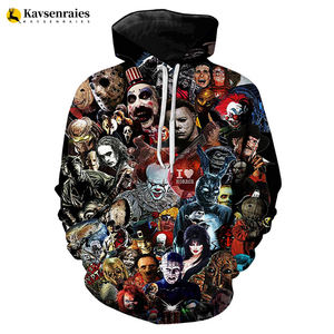 Film Horror uomo donna nero felpa inverno 2025 nuova moda ODM pile Pullover stampato 3D di Halloween <span class=keywords><strong>Michael</strong></span> <span class=keywords><strong>Myers</strong></span> oversize - Product Image 3