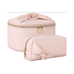 Top vente Portable fermeture à glissière en cuir végétalien sac cosmétique à la mode solution de stockage de <span class=keywords><strong>maquillage</strong></span> <span class=keywords><strong>pas</strong></span> <span class=keywords><strong>cher</strong></span> manipulé étui de <span class=keywords><strong>maquillage</strong></span> - Product Image 1