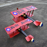 Modèle d'avion vintage en fer forgé, biplan allemand, artisanat métallique de haute qualité, décoration de sol, accessoire de cinéma