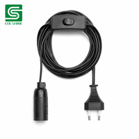 Fil de suspension en PVC noir Colshine avec interrupteur intégré pour lampes suspendues DIY