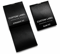 Étiquettes d'entretien autocollantes personnalisables numériques sérigraphiées en satin, en rouleau rectangulaire, pour vêtements, chaussures et sacs