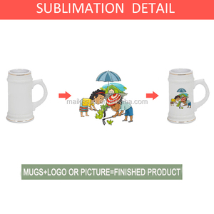 22oz مخصص كوب للبيرة التسامي الحجري البيرة Steins ، أنيقة البيرة الجرار مع حافة الذهب - Product Image 6
