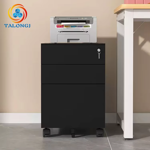 Modern Luxury Minimalist Design Three-drawer Steel Filing <b>Cabinet</b> <b>Lockable</b> Castors Movable for Home Office Under-desk <b>Storage</b> - Product Image 2