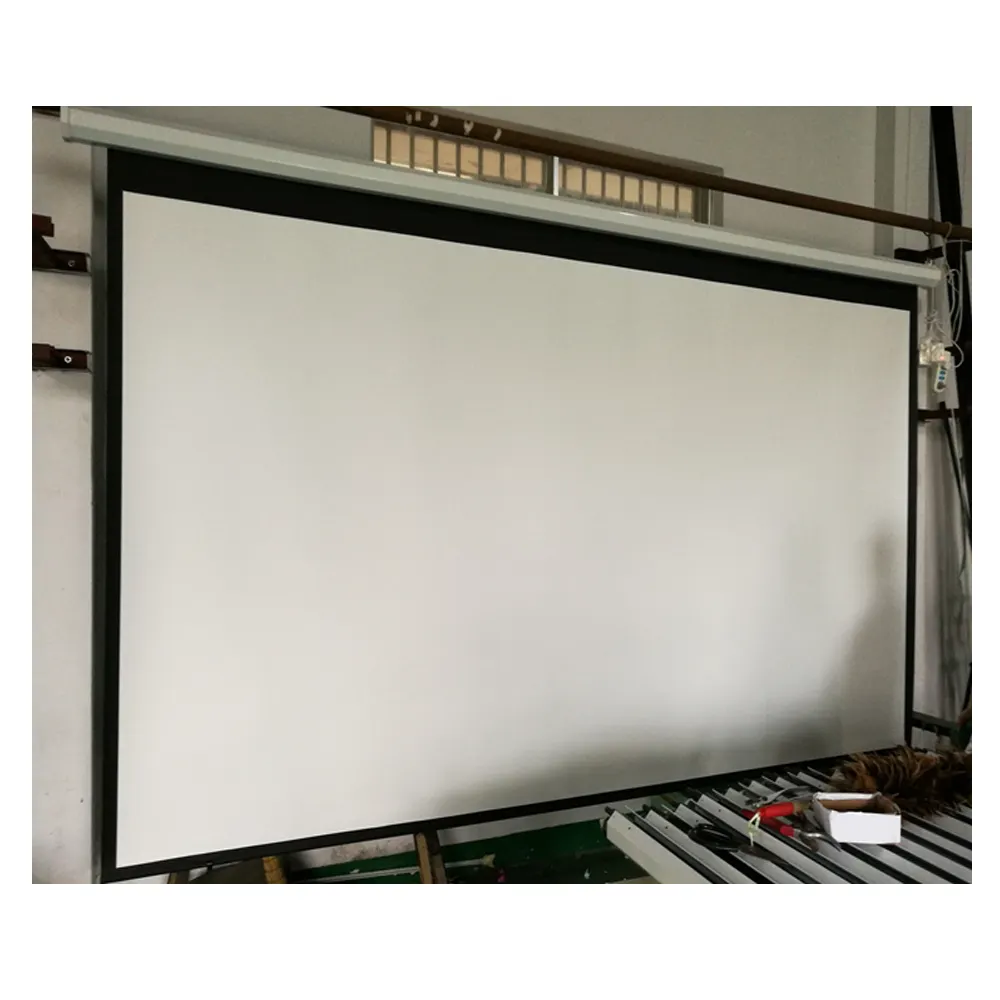 Projetor elétrico de cinema, tela branca matte 16:9, 150 polegadas de projeção