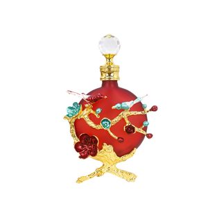Bottiglie di Profumo in Stile Arabo da 30ml con Smalto Multicolore, Design Floreale e Rami Dorati con Uccelli - Product Image 1