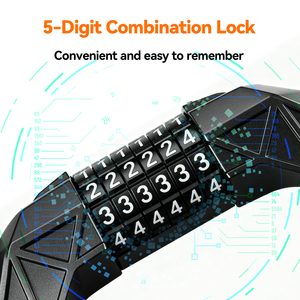 New Fashion Five Digit Password Motorcycle Steel <b>Cable</b> Frame <b>Lock</b> 1.2m Safety Anti-theft Bike <b>Lock</b> - Product Image 4