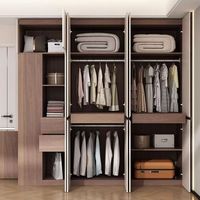 Platzsparender Moderner Abschließbarer Kleiderschrank mit Melaminplattentüren E0-Platte Mehrstöckiger Aufbewahrungsschrank Maßgefertigte Schrankregale Schlafzimmer