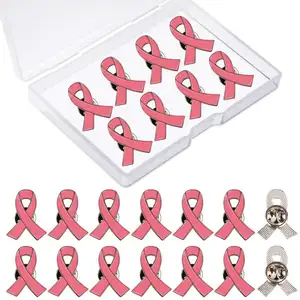 Nazionale Personalizzato Rosa Consapevolezza Tie Etichetta del nastro del Nastro Del Cancro Al Seno Pin