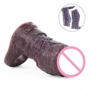 OS-AHJ5024 4 Sizes for Men's <strong>Penis</strong> <strong>Sleeves</strong> Effectively Enhance and Prolong Medical-grade Silicone Opening Design Obsidian <strong>Black</strong> - Product Image 1