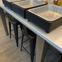 Ensemble de fête de décoration de mariage à la ferme 3 packs de porte-plateaux jetables en aluminium pour serveurs de buffet