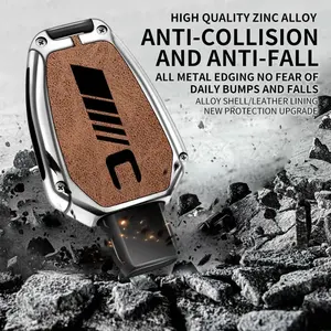 Étui à clés de voiture en alliage de Zinc pour <span class=keywords><strong>Mercedes</strong></span> Benz classe C protecteur de télécommande pour <span class=keywords><strong>Mercedes</strong></span> Benz C300 C260 C200 C180 couvercle de clé - Product Image 5