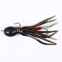 Leurre souple en ABS en forme de calmar avec hameçon double en forme de pieuvre et plaque métallique, 21g/11cm, type Minnow, pour la pêche en rivière et en lac