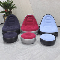 Canapé-lit gonflable pliable avec repose-pieds, moderne, en PVC floqué, fauteuil inclinable paresseux pour la maison, salon, camping en plein air, canapé gonflable portable