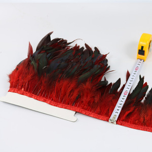 Garniture de frange de plumes de poulet en plumes de coq d'approvisionnement d'usine avec du ruban adhésif pour une couture et un artisanat faciles - Product Image 4