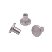 304 Stainless Steel Flat Head Female Threaded Rivet, CNC Machined Insert Nut for Flat Female Screw