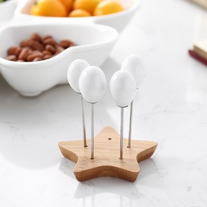 Plateau de service en céramique blanche écologique en <span class=keywords><strong>forme</strong></span> de cœur, plat pour plateau d'apéritif avec pics à nourriture - Product Image 3