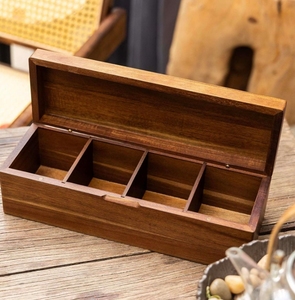 लकड़ी की चाय बैग भंडारण बॉक्स चाय धारक कंटेनर 4 अलग-अलग परतों - Product Image 1