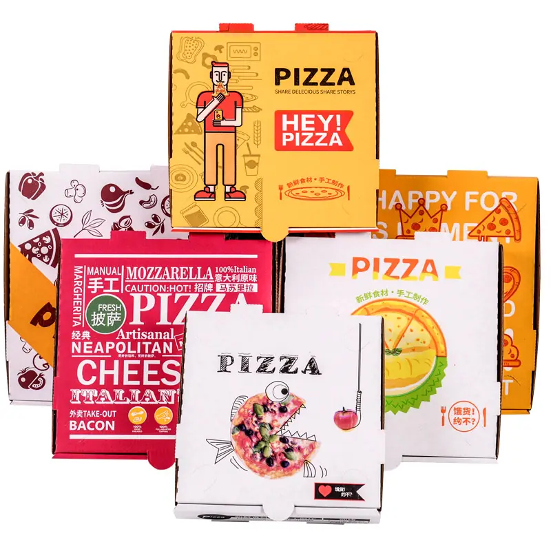 ピザ包装ピザボックスを配達するためのカスタマイズされた6,7,8,9,10,11,12インチの使い捨て牛革バッグ