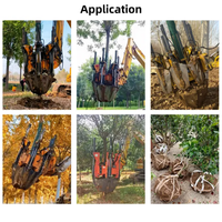 Pelle à arbres hydraulique montée sur excavatrice, accessoire de transplantation d'arbres robuste, transplanteur d'arbres