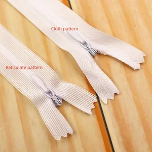 Nhà máy giá rẻ giá Hidden nylon dây kéo may kết thúc mở vô hình dây kéo cho quần áo