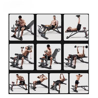 Banc de musculation réglable pour haltères, équipement de fitness multifonctionnel pour la maison, banc pliable pour haltères
