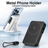 Batterie Externe Magnétique Portable Li-Polymère 10000 mAh 2-en-1 avec Chargeur Rapide (PD22.5W 20W) et Support LCD Sans Fil