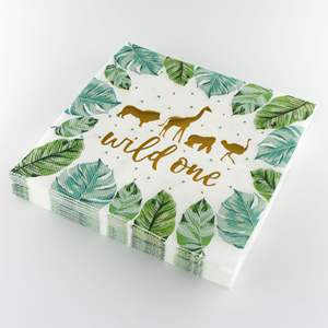 <span class=keywords><strong>Jungle</strong></span> Safari Animal feuilles de palmier serviettes fête serviettes de table jetables pour sauvage un anniversaire fête décoration bébé douche - Product Image 1