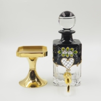 Flacons en verre arabes rechargeables au design élégant, carafe en verre, flacons de parfum, 450 ml, flacons en verre poli, flacons de parfum Oud