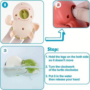 Wholesale Bathroom Clockwork Animal Toys Bathtub Wind up Swimming Lovely Floating Tortoise <b>Bath</b> Toy for Kids - Product Image 6