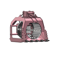 Nouvelle benne rotative hydraulique Rainbow RSB355 originale pour mini-excavatrice, avec tamisage à mailles, pour terre et pierres