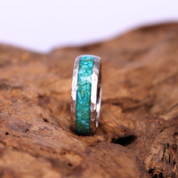 Nouvelle arrivée Bague en pierres précieuses Homme Femme 2026 Tendance 8 grammes d'argent sterling lourd avec grande pierre turquoise