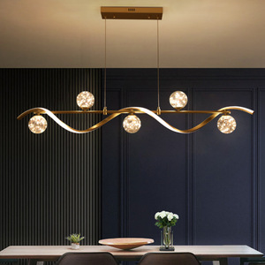 Minimalist Indoor Pendant <b>Light</b> Gold Multi Head Led Chandelier For <b>Dining</b> Room Bar Hotel Restaurant - Product Image 5